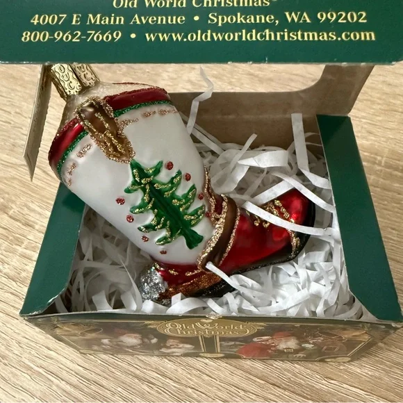 New Old World Christmas Holiday Boot Ornament - Picture 1 of 7